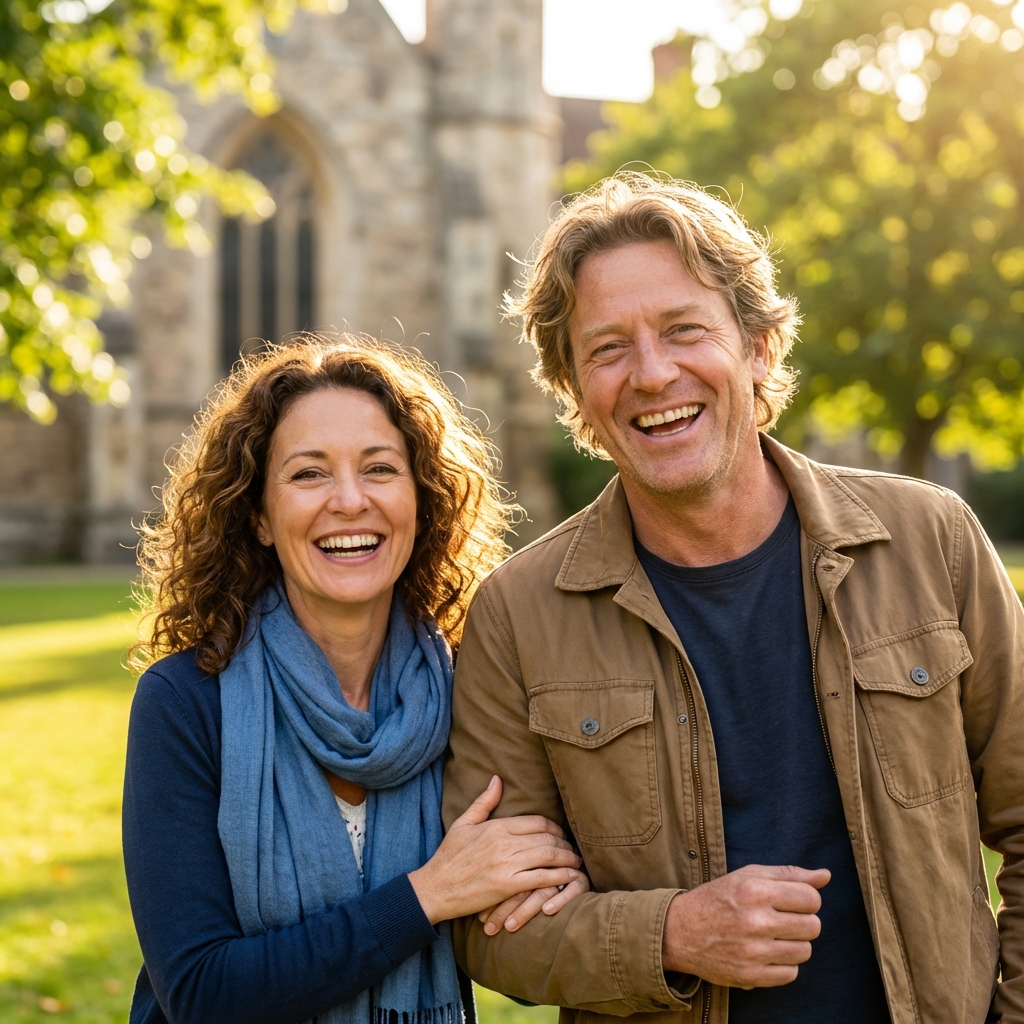 Family happy in park